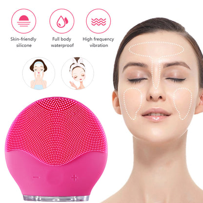 GlowVibe Sonic Facial Cleansing Brush – Waterproof, Rechargeable Silicone Face Scrubber for Deep Cleansing, Exfoliation & Gentle Massage