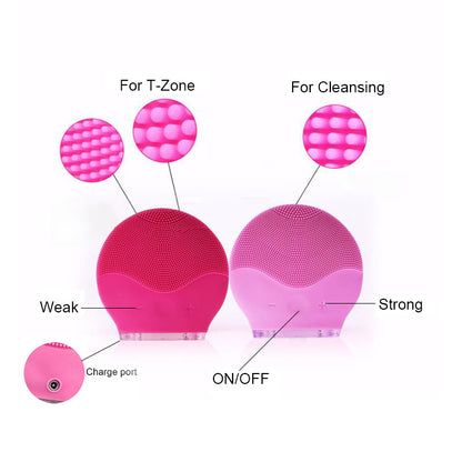 GlowVibe Sonic Facial Cleansing Brush – Waterproof, Rechargeable Silicone Face Scrubber for Deep Cleansing, Exfoliation & Gentle Massage